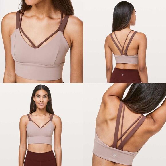 LULULEMON Women’s Smoky Blush & Antique Bark Pushing Limits Bra C/D Cup Size 4 - Picture 1 of 6